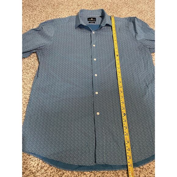 Psycho Bunny Shirt Mens 16.5 34/35 Modern Fit Stretch Blue Button Up Long Sleeve - Picture 8 of 8